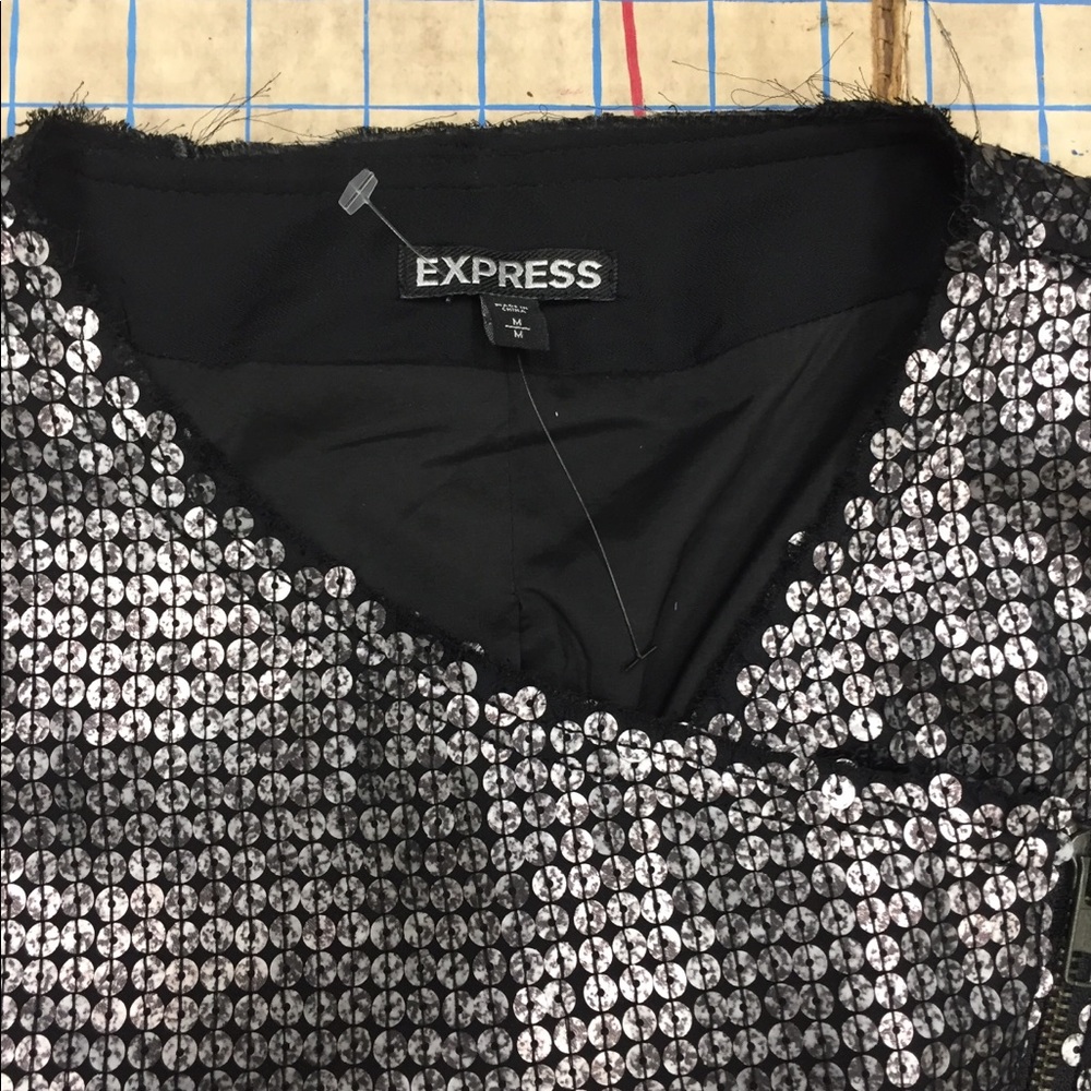Express Sequin Motorcycle Jacket Size Medium - image 3